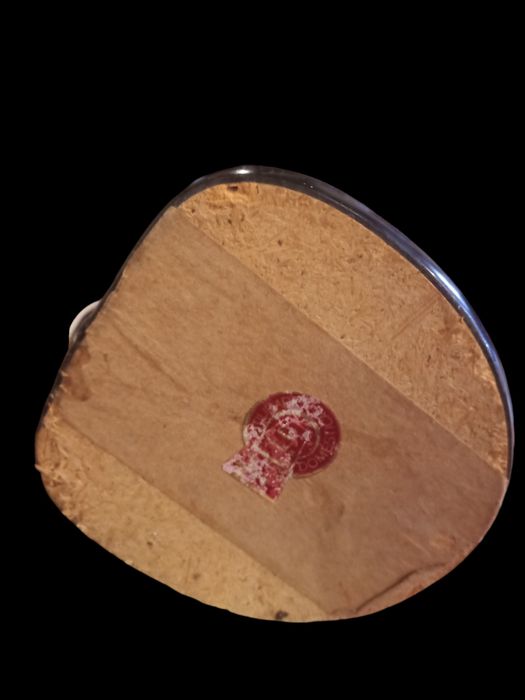 Candeeiro de mesa vintage com base em madeira