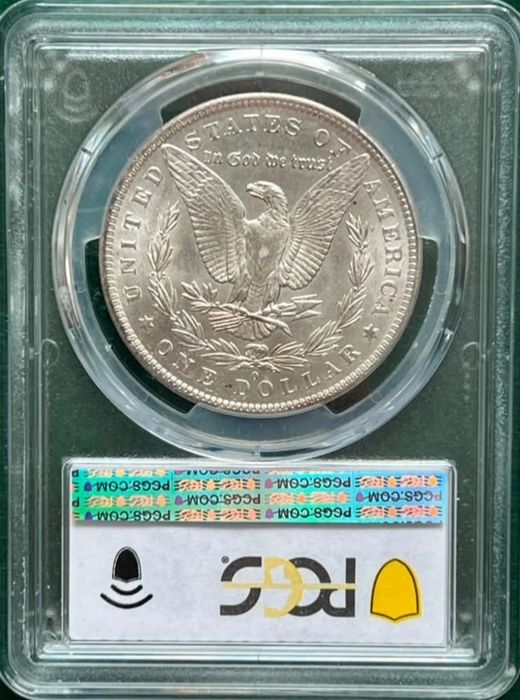 Долар 1884 року Моргана,Новий Орлеан в слабі  PCGS MS 63