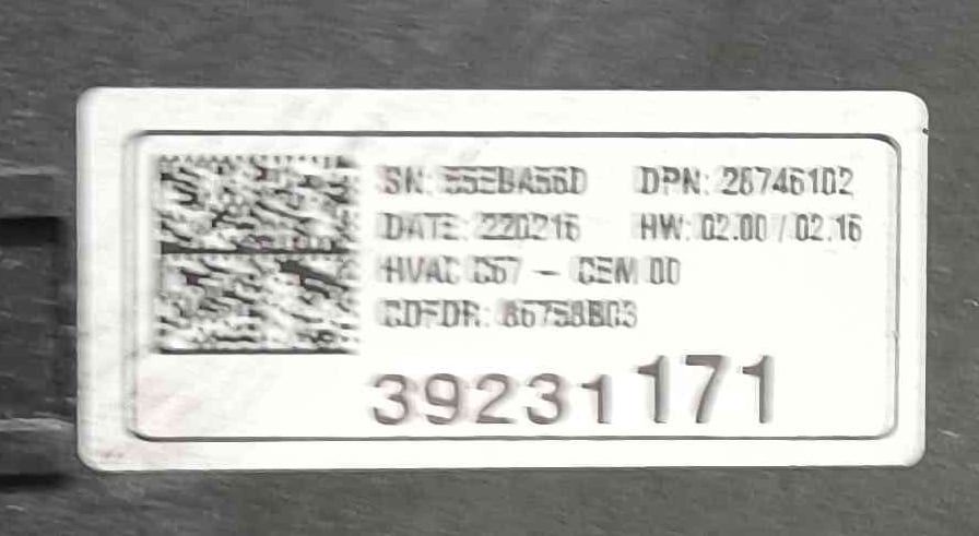 Comando Chauffage / Sofagem 39231171 - OPEL CORSA F