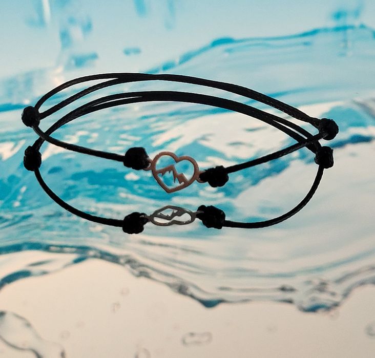 Bransoletka szczęścia srebro 925 góry w serduszku