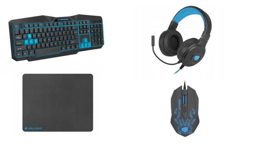 Zestaw Gamingowy 4w1 – Klawiatura + Mysz + Podkładka + Słuchawki