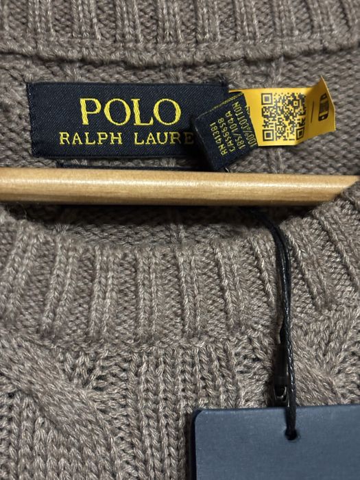 Kawowy sweter męski Polo Ralph Lauren 100% bawełna rozmiar S