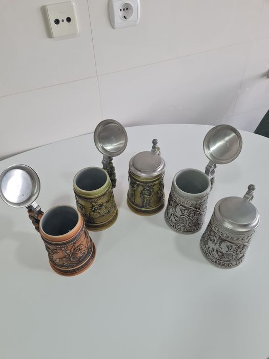 Colecção 5 canecas (0,5L) Alemãs Gerz originais West Germany