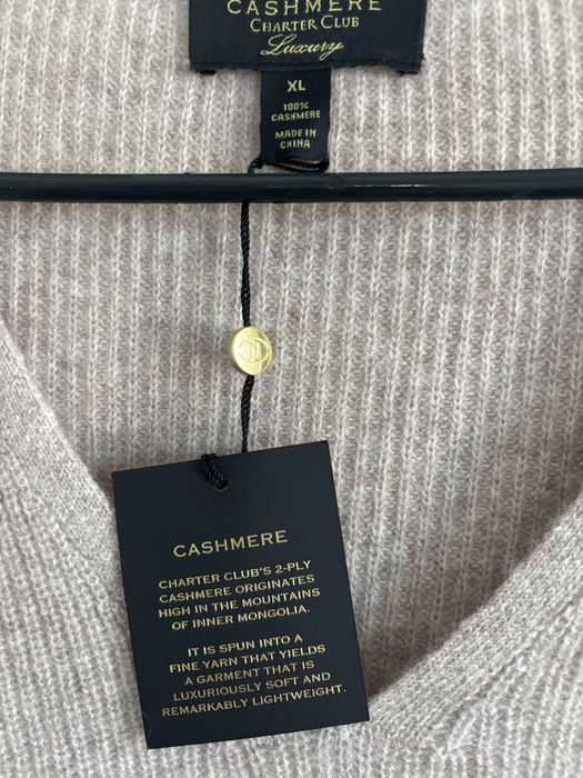 Sweter damski 100% kaszmir Charter Club rozmiar XL