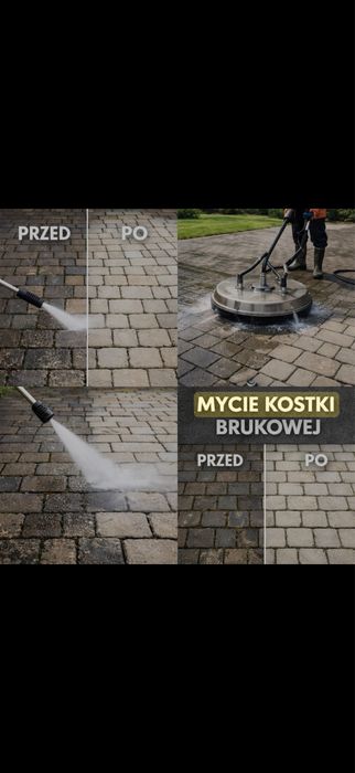 Mycie kostki brukowej, hal, mycie ciśnieniowe
