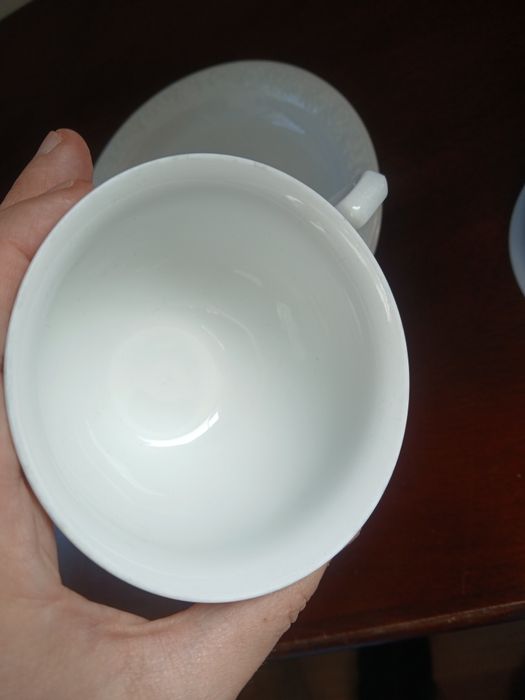 Rosenthal Biała Maria 2 filiżanki ze spodkami