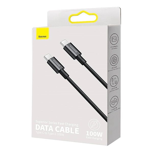 Kabel Baseus CATYS-B01 USB-C - USB-C PD QC FCP 100W 5A 480Mb/s 1m - cz