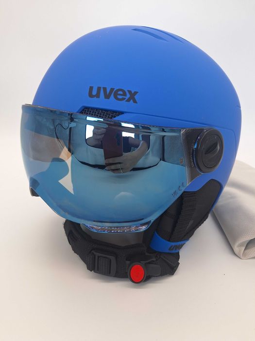 Kask narciarski dziecięcy Uvex Rocket Jr Visor Blue Mat S 51-55cm