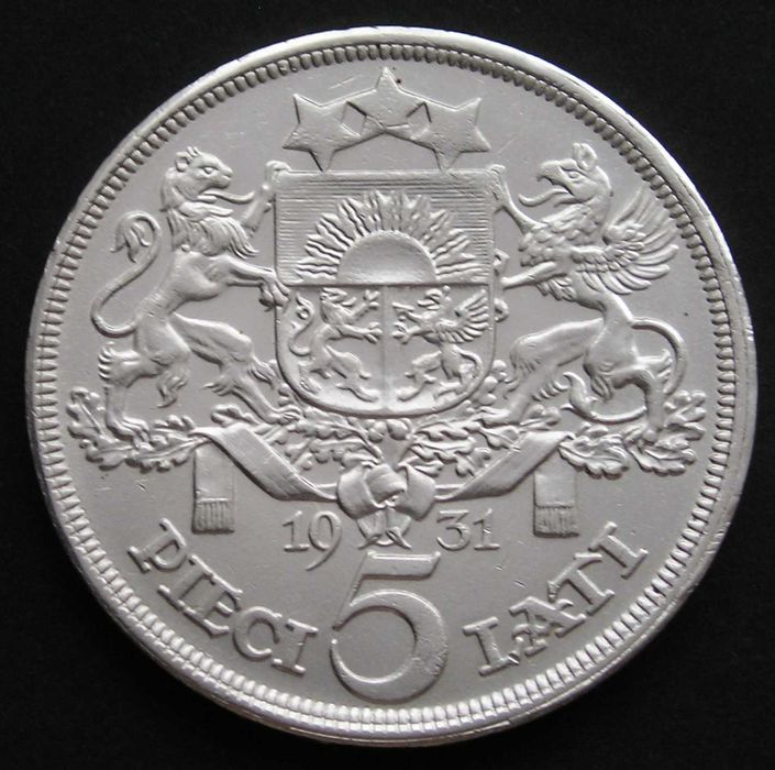 Łotwa 5 lati 1931 - srebrna