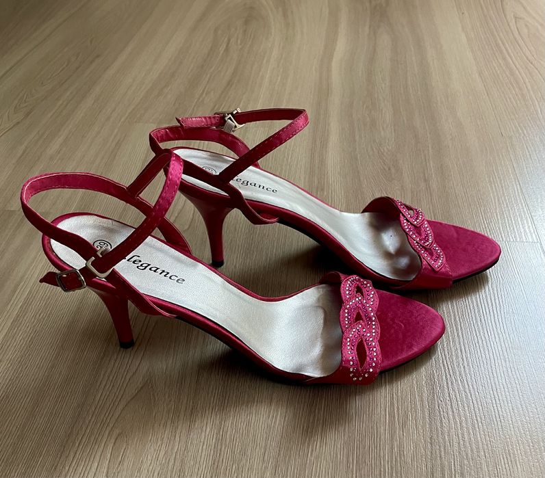 Sandałki na obcasie NOWE fuksja r. 39