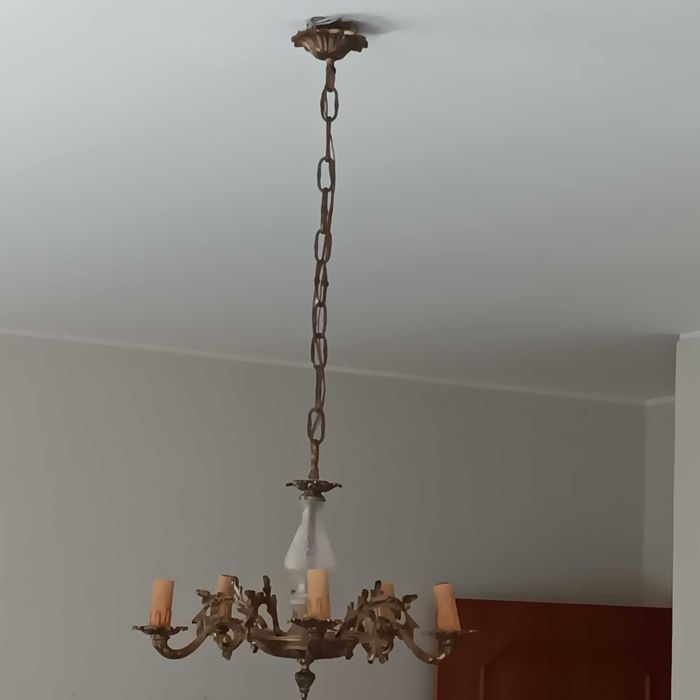 Candeeiro Cobre tipo Candelabro 6 lâmpadas
