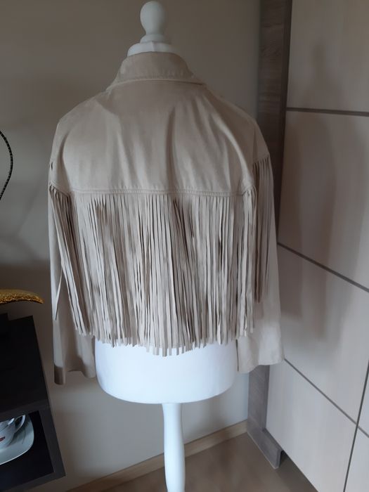 Zara frędzle kurtka lato kowbojka wesele młoda kolekcja boho kowbojka
