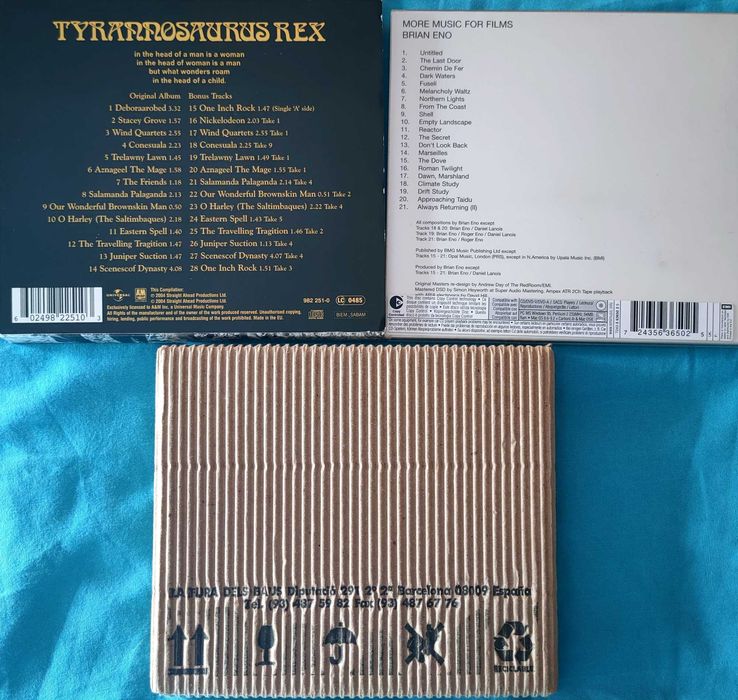 3 cd's originais The Residents, Brian Eno, La Fura Dels Baus