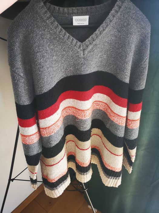 Canda at C&A sweter wełniany w paski r. 48/50/ XL