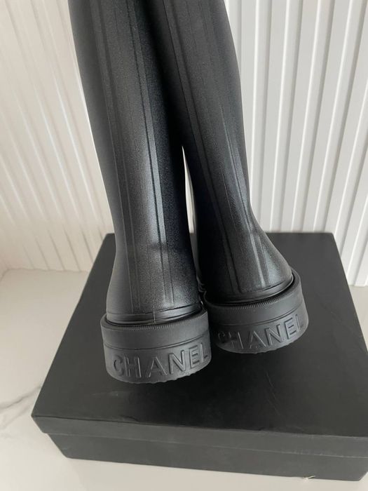 Чоботи 37-40 в наявності Chanel сапоги гумаки Шанель сапожки резиновые