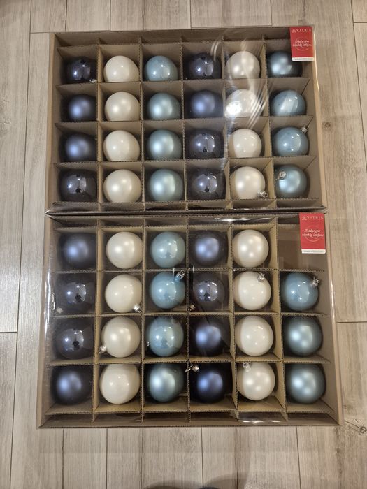 Duże Szklane bombki Vitbis 8cm 47 sztuk