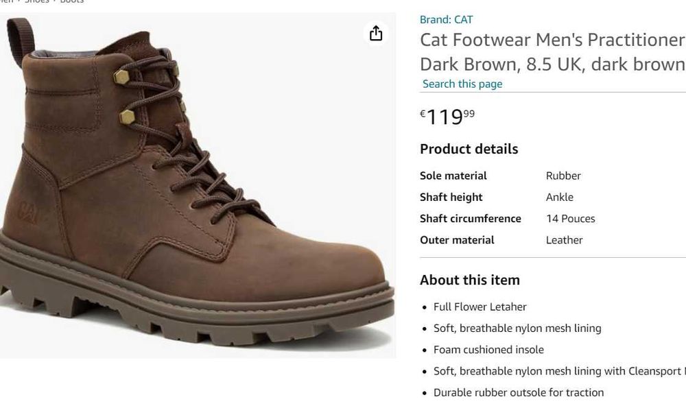 Чоловічі чоботи Caterpillar Practitioner Mid, 41р.