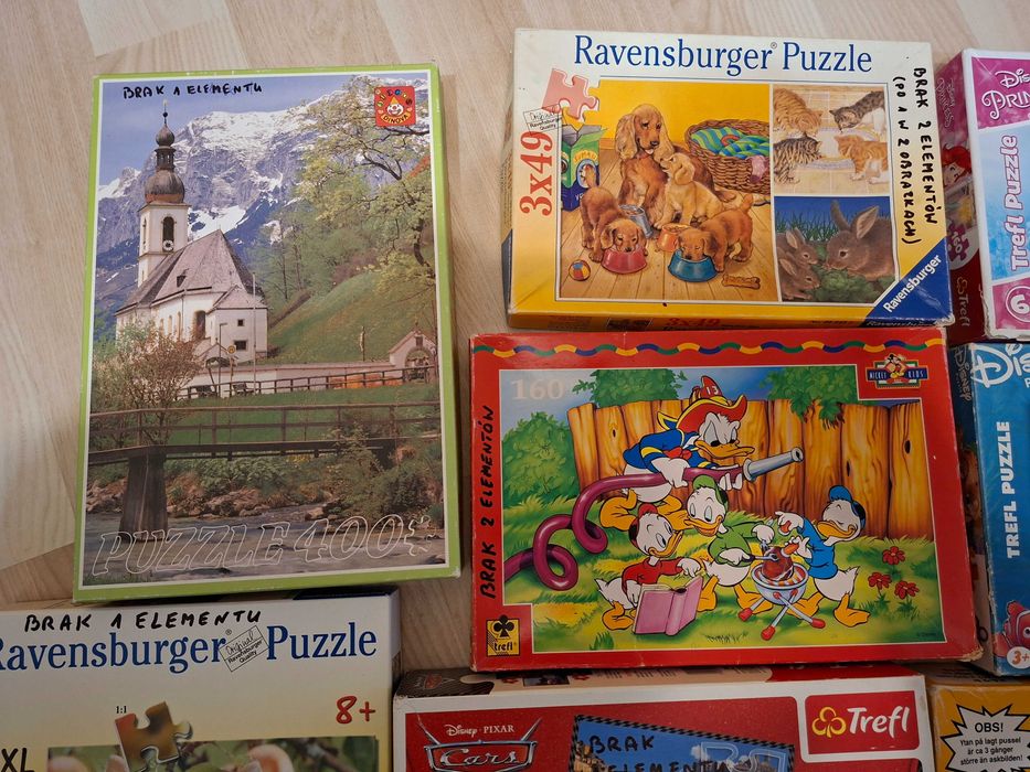 puzzle zestaw 14 sztuk
