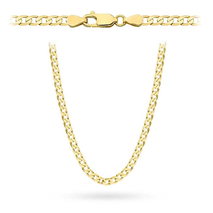 Łańcuszek złoty pr. 585 - splot pancerka gładka 60 cm