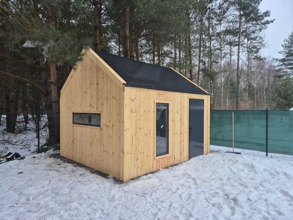 • • • • Domek narzędziowy • • • •  D25 5x3,5 m z tarasem  DREWNOTRIK