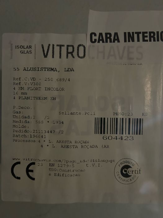 Portas de correr em PVC Vidro DUPLO