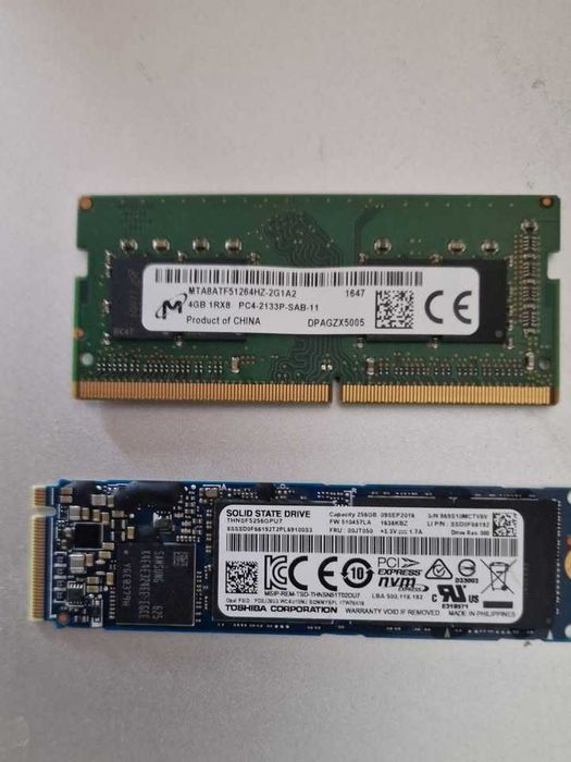 SSD NVMe Toshiba 256GB + Memória sodimm 4GB DDR4 2133MHz