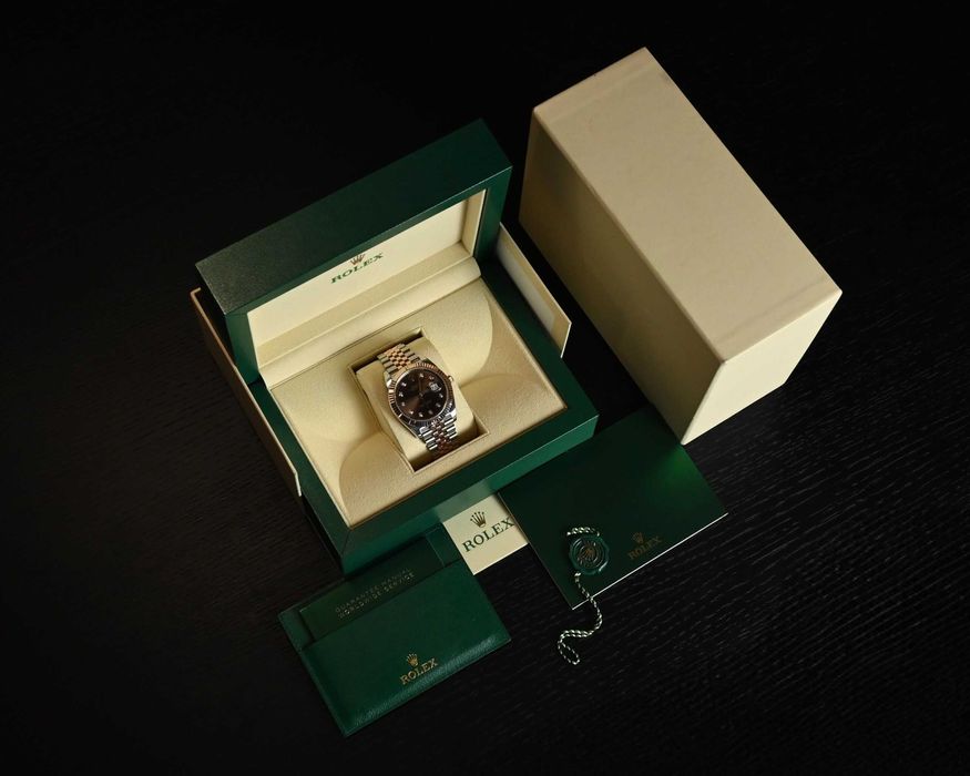 Rolex Datejust 41 Diamond Chocolate Dial Rose Gold and Steel Jubilee