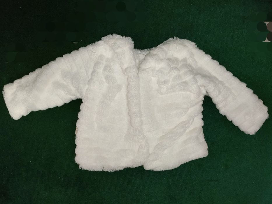 Chrzest zima dziewczynka 74 + futerko