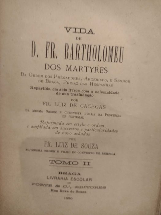 Vida de D. Frei Bartolomeu dos Mártires 1890