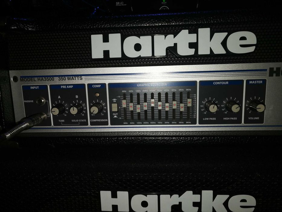 Coluna + cabeça Hartke + Case rígida