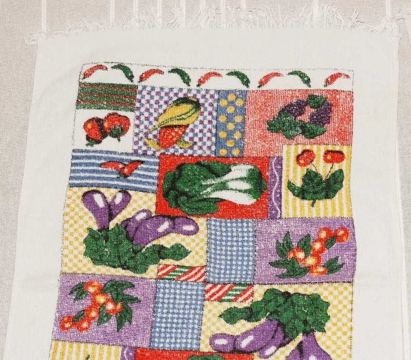 Dwa ozdobne ręczniki kuchenne frotte 56 x 39 cm; 58 x 38 cm bawełna