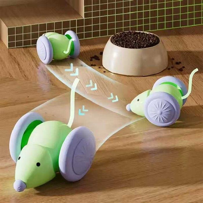 Інтерактивна машинка-мишка для кота, USB зарядка, об’їзд перешкод