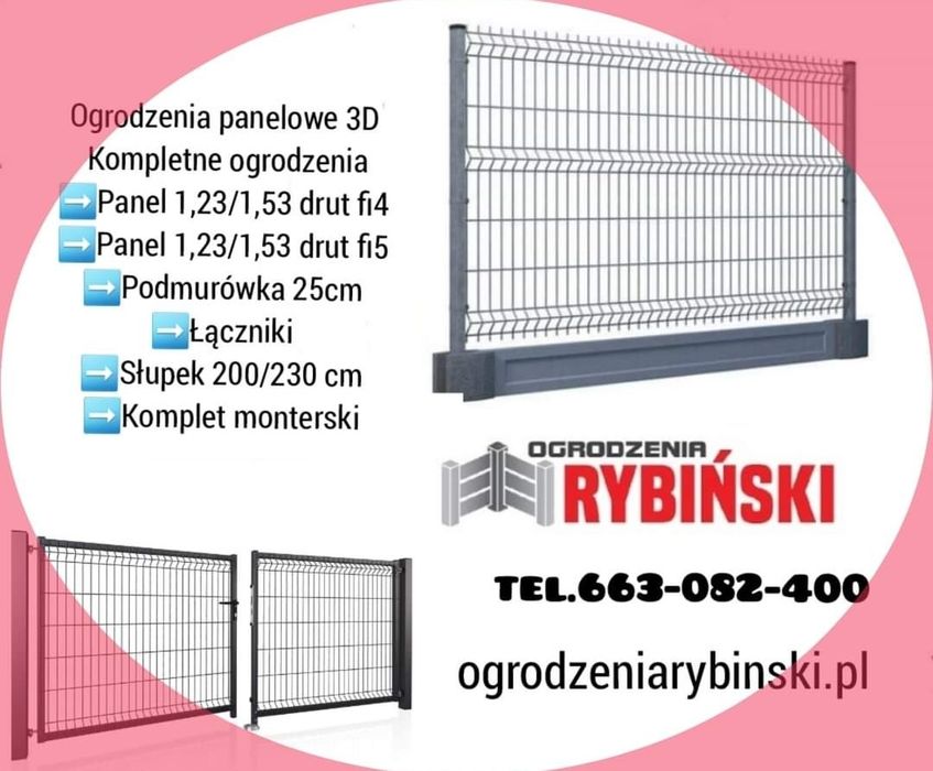 Ogrodzenie palisadowej, panelowe 3d, bramy furtki, montaz