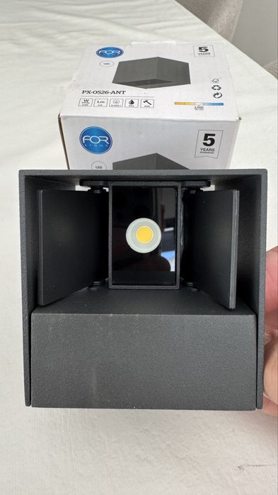 Candeeiro de parede de exterior led Rex IP54 3000K cinzento