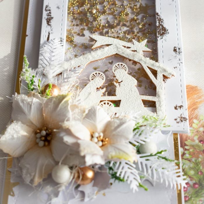 Karteczka ręcznie robiona scrapbooking świąteczna