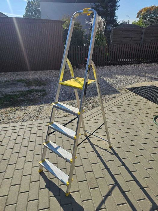 Drabina aluminiowa 4 stopnie, do 120 kg