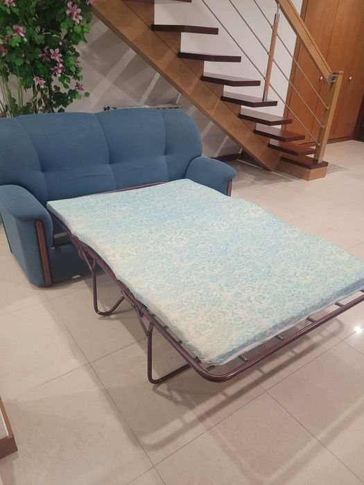 Sofá cama cor azul