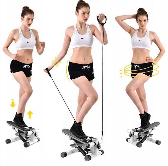 Степпер тренажер с эспандером и монитором міні-степпер до 100 кг