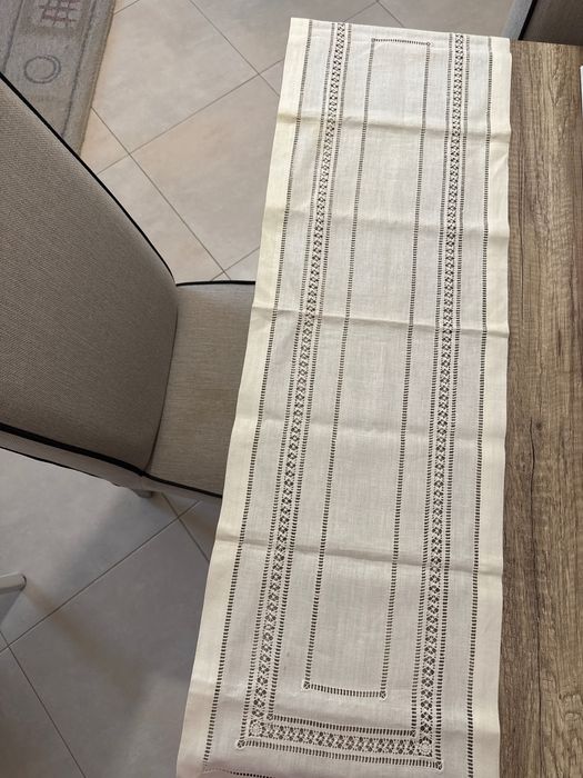 Centro de mesa em linho caseiro