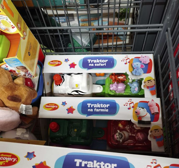 Traktor z przyczepka zabawka Farma