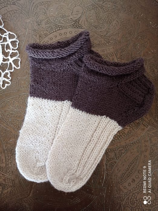 Теплые вязаные носочки