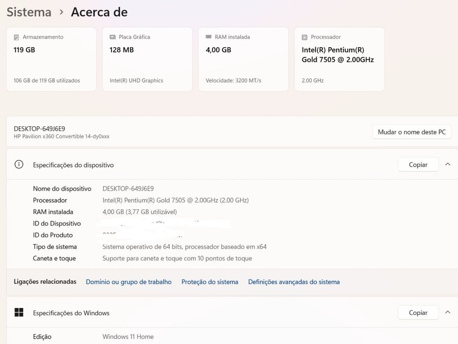 HP Pavilion x360 14” Conversível – Ecrã Tátil 360°