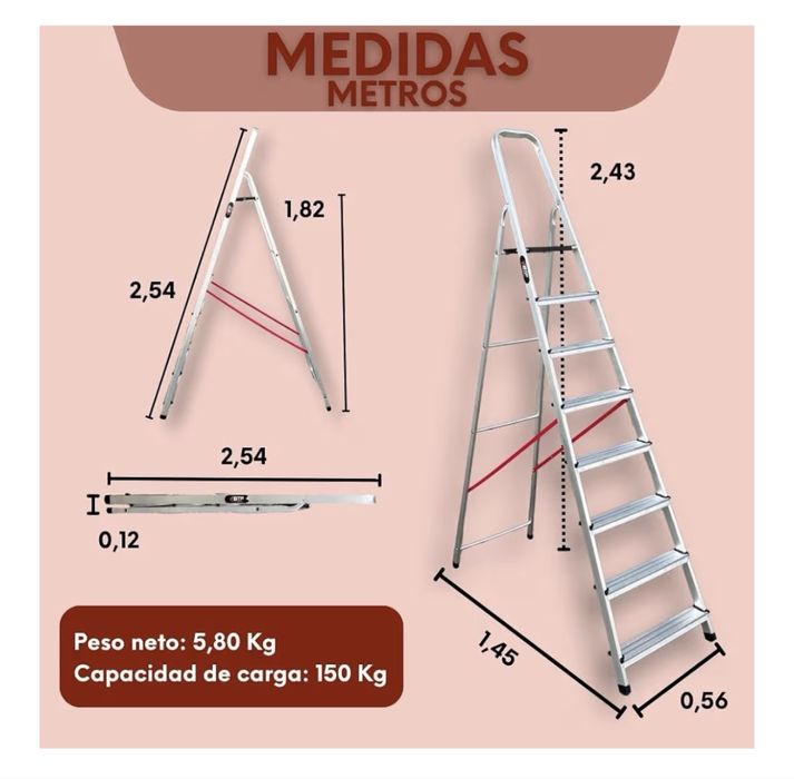 Escadote dobrável em alumínio