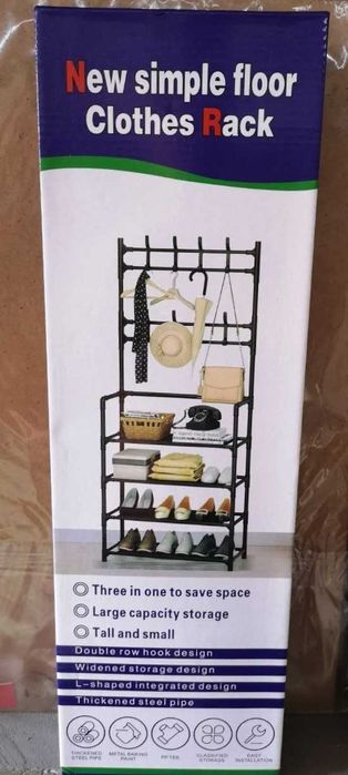 Компактна вішалка в передпокій полка для взуття вешалка