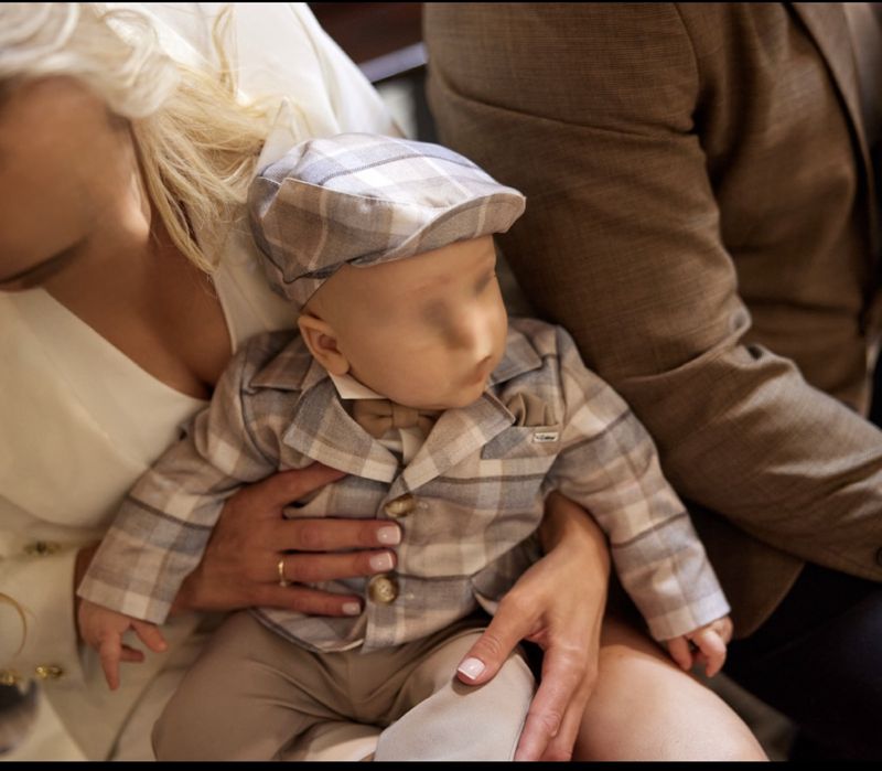 Cudowny komplet na Chrzest Święty krata