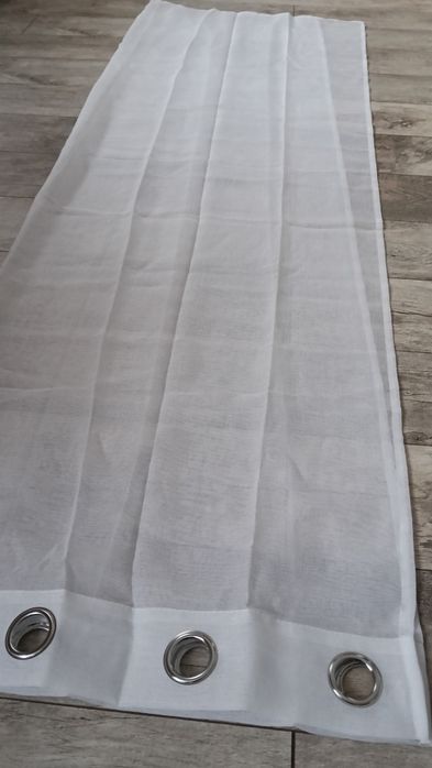 Firanki białe gładkie