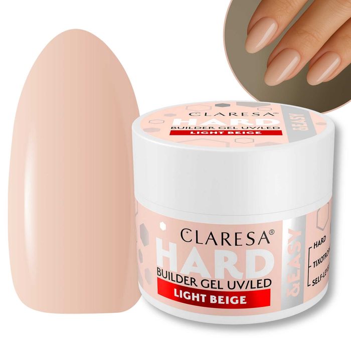 Claresa żel budujący HARD&EASY Light Beige - cielisty beż 45g