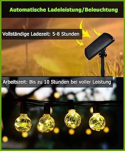 Girlanda solarna LED 9M 30 żarówek kolorowa 16 kolorów + pilot IP65