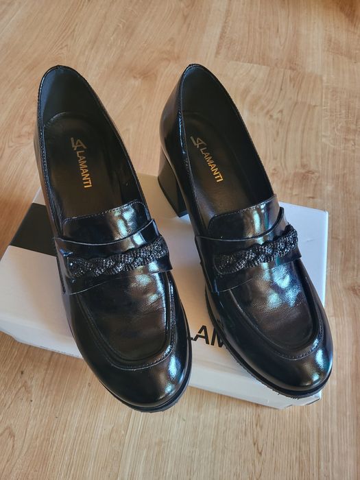 Półbuty Lamanti 974 Czarny lakier 41 okazja