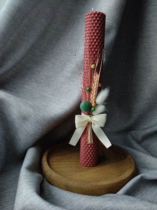 Стрітенські свічки. Свічки з вощини з декором